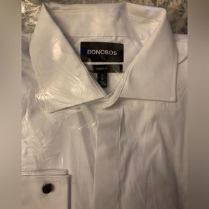 BRAND NEW-STILL IN PACKING. Bonobos Tuxedo Shirt-White- 17x36 Tailored Fit